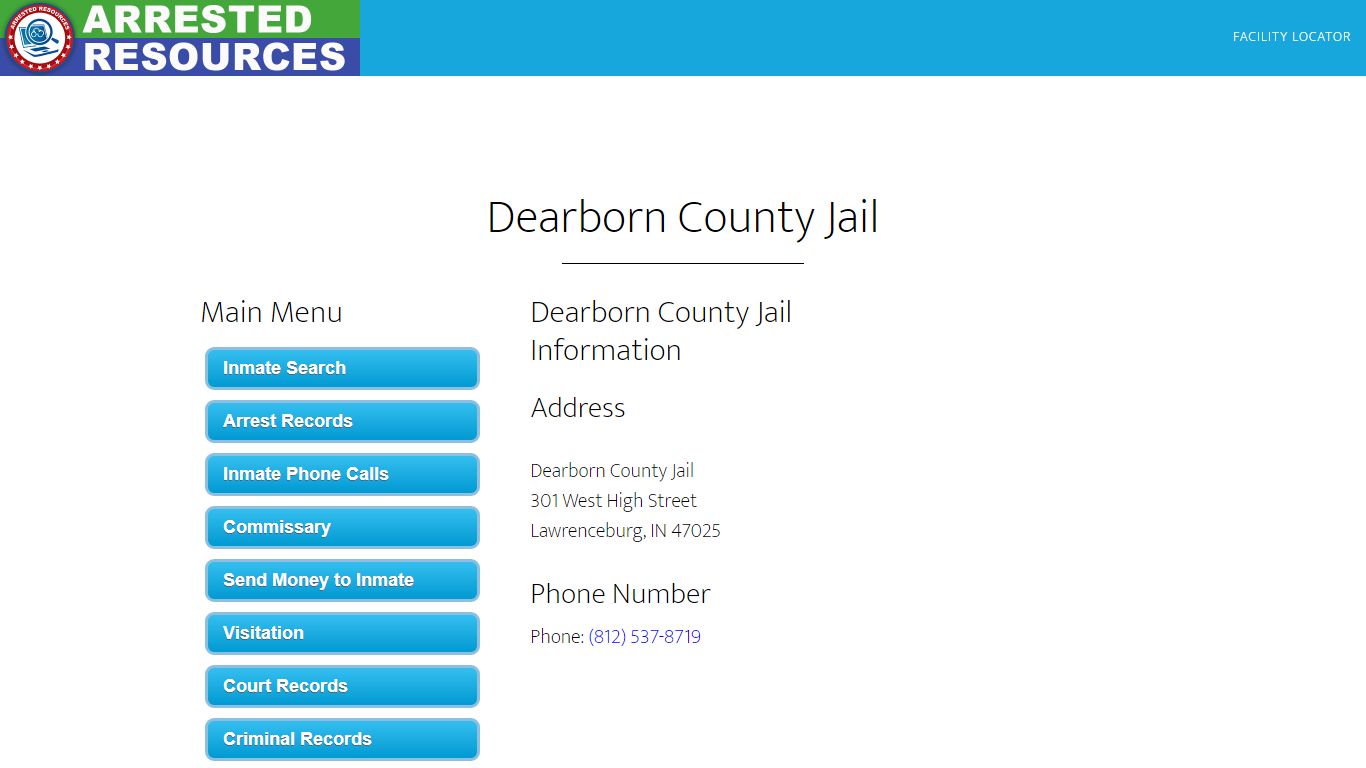Dearborn County Jail - Inmate Search - Lawrenceburg, IN
